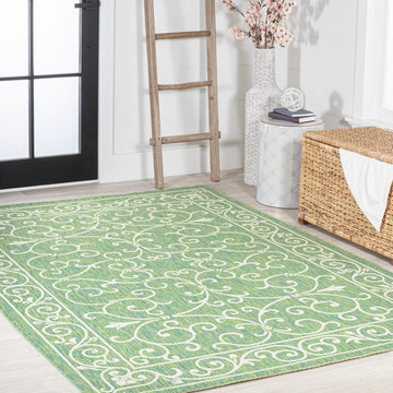 Charleston Vintage Filigree Textured Weave Indoor/outdoor Area Rug